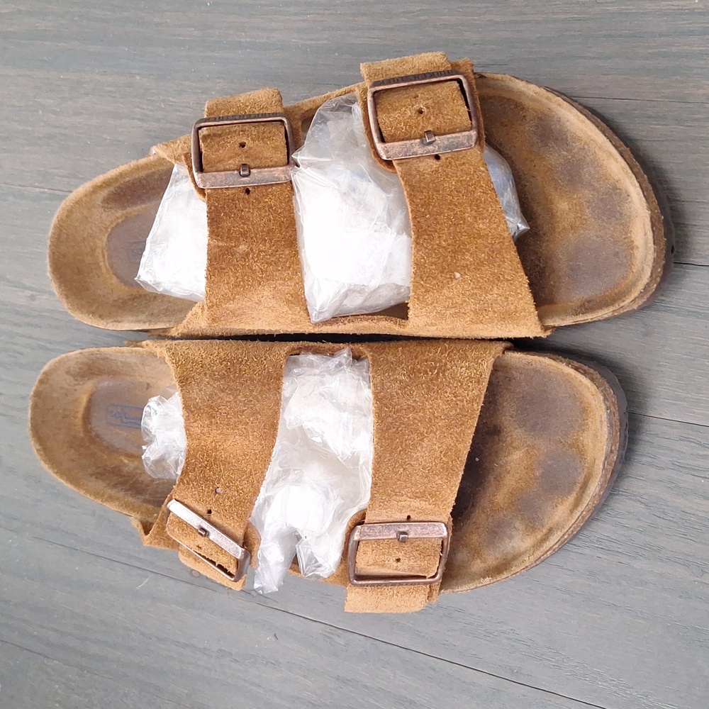 Birkenstock Arizona Mochs Suede Sandals Size 39 /8.5 Narrow - Picture 2 of 12